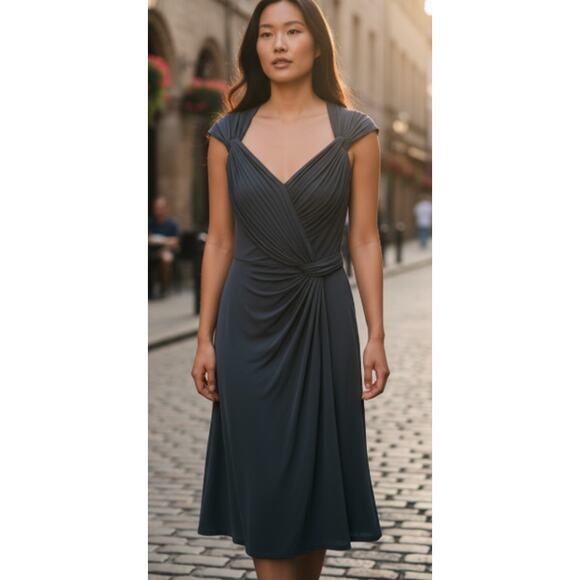 Tadashi Shoji Heart Neckline Cocktail Chocolate Brown Dress Size L - Picture 12 of 13